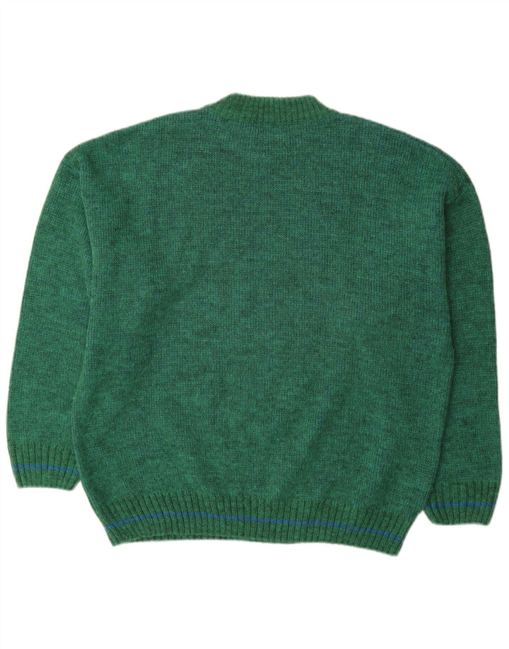 Vintage Mens Graphic Crew Neck Jumper Sweater IT 52 Large Green