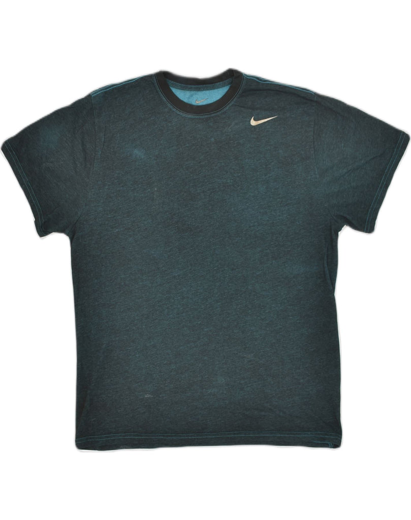 NIKE Mens Dri Fit T-Shirt Top Medium Green Cotton | Vintage Nike | Thrift | Second-Hand Nike | Used Clothing | Messina Hembry 