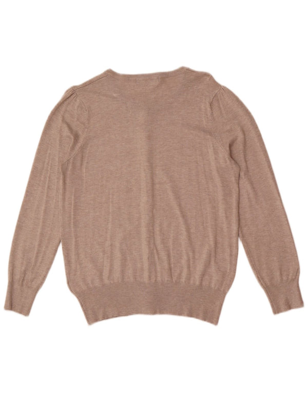 Marks & Spencer Womens Cardigan Sweater UK 16 Large Beige Viscose