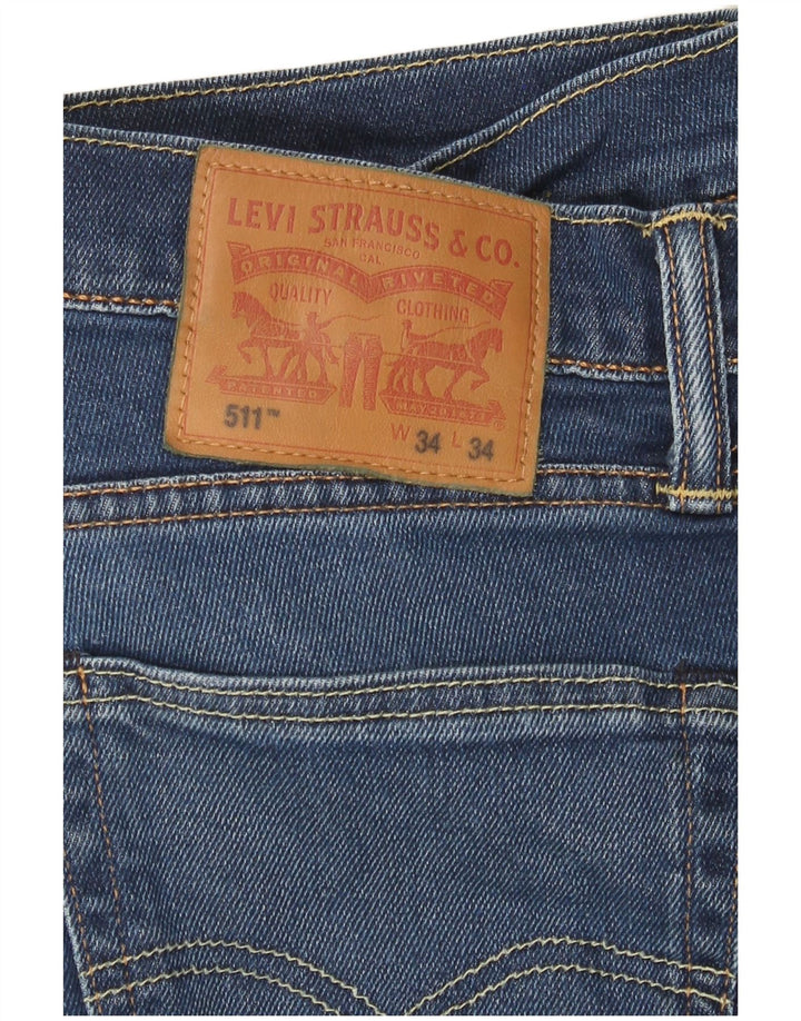 Levi's Mens 511 Slim Jeans W34 L34 Blue Cotton