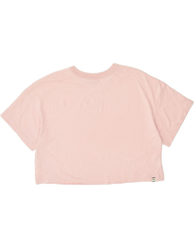 PUMA Womens Oversized Crop T-Shirt Top UK 14 Medium Pink Cotton | Vintage Puma | Thrift | Second-Hand Puma | Used Clothing | Messina Hembry 
