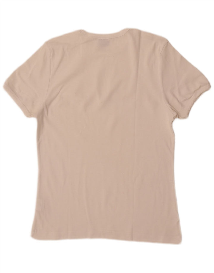Lee Womens T-Shirt Top UK 14 Large White Cotton