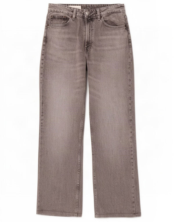 Zara Womens High Waist Straight Jeans EU 38 Small W28 L29 Grey