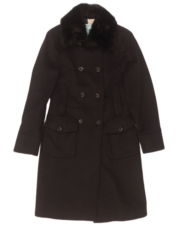Guess By Marciano Womens Double Breasted Coat IT 42 Medium Black Wool