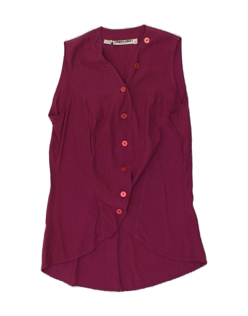 VINTAGE Womens Sleeveless Shirt Blouse UK 8 Small Pink Viscose | Vintage Vintage | Thrift | Second-Hand Vintage | Used Clothing | Messina Hembry 