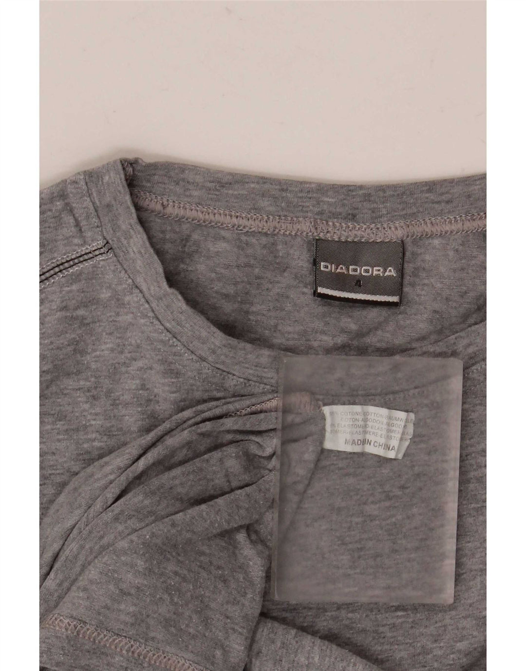 Diadora Mens T-Shirt Top Medium Grey Flecked Cotton
