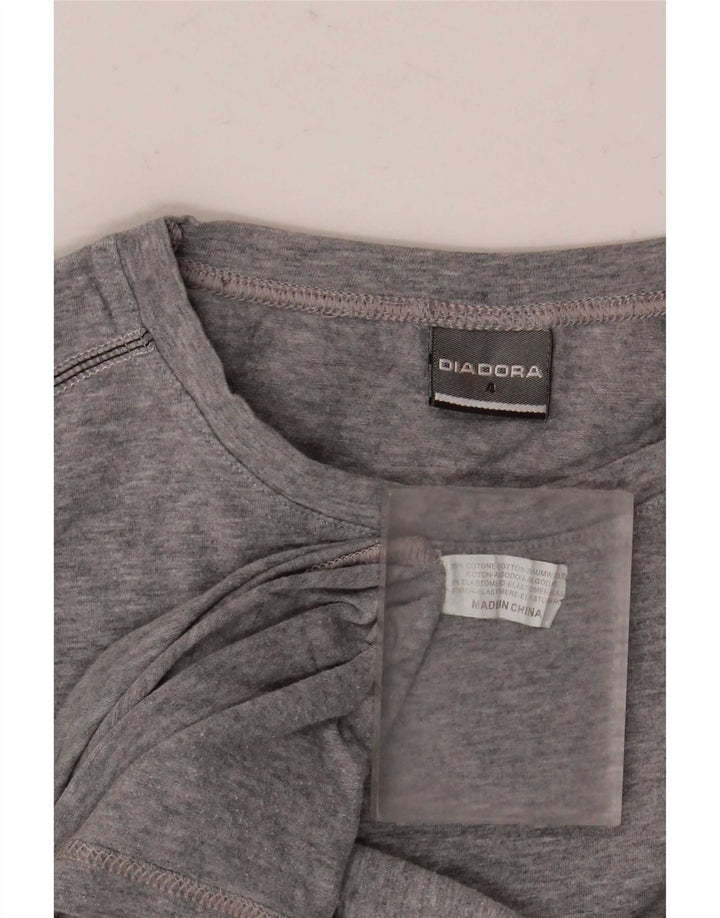 Diadora Mens T-Shirt Top Medium Grey Flecked Cotton