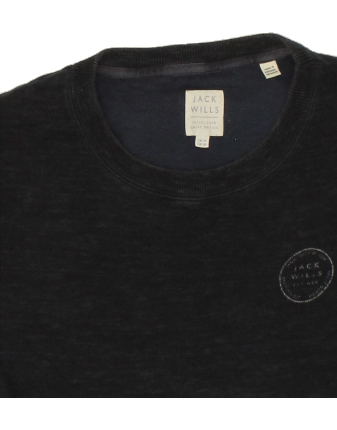 JACK WILLS Womens Sweatshirt Jumper UK 14 Large  Navy Blue Cotton Vintage Jack Wills and Second-Hand Jack Wills from Messina Hembry 
