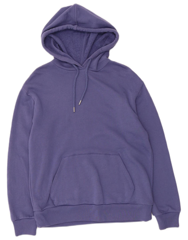 Marks & Spencer Womens Hoodie Jumper UK 12 Medium Blue Cotton