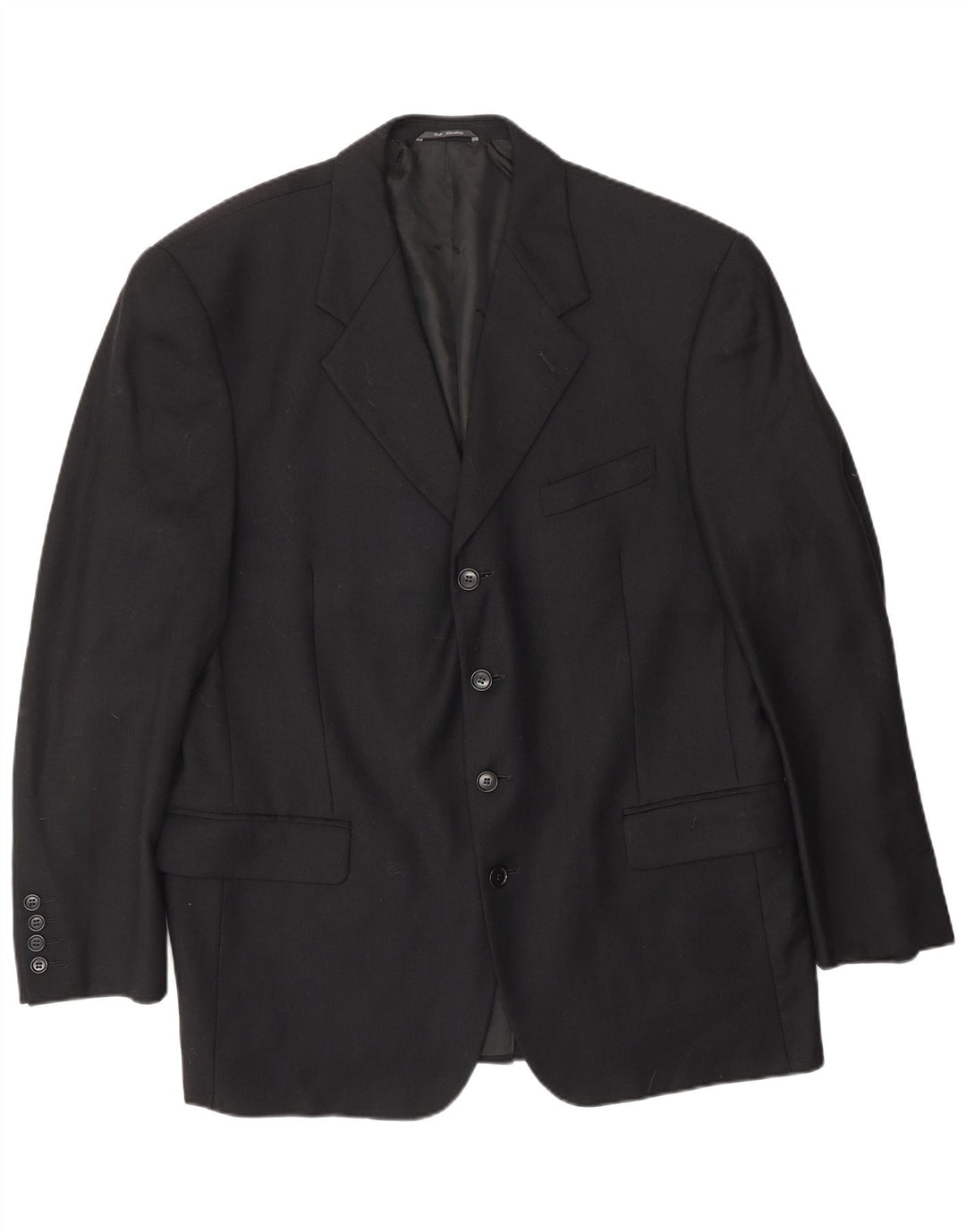 BIAGIOTTI Mens 4 Button Blazer Jacket IT 54 2XL Black Wool