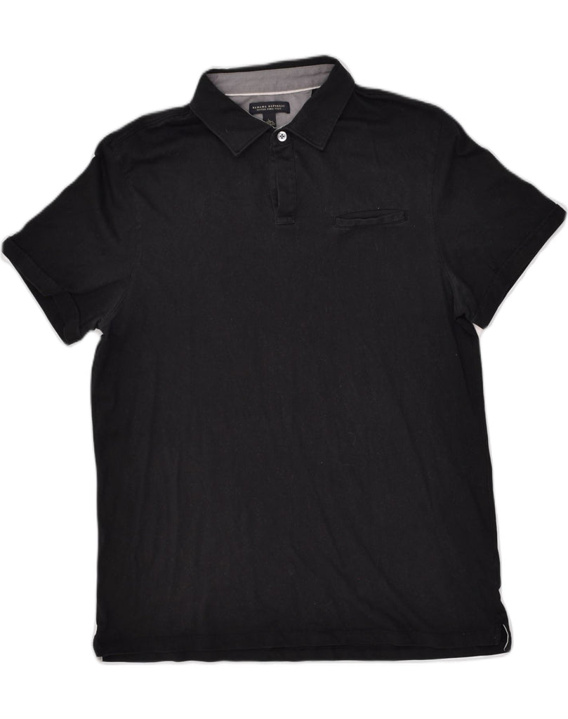 BANANA REPUBLIC Mens Polo Shirt Large Black Cotton | Vintage Banana Republic | Thrift | Second-Hand Banana Republic | Used Clothing | Messina Hembry 