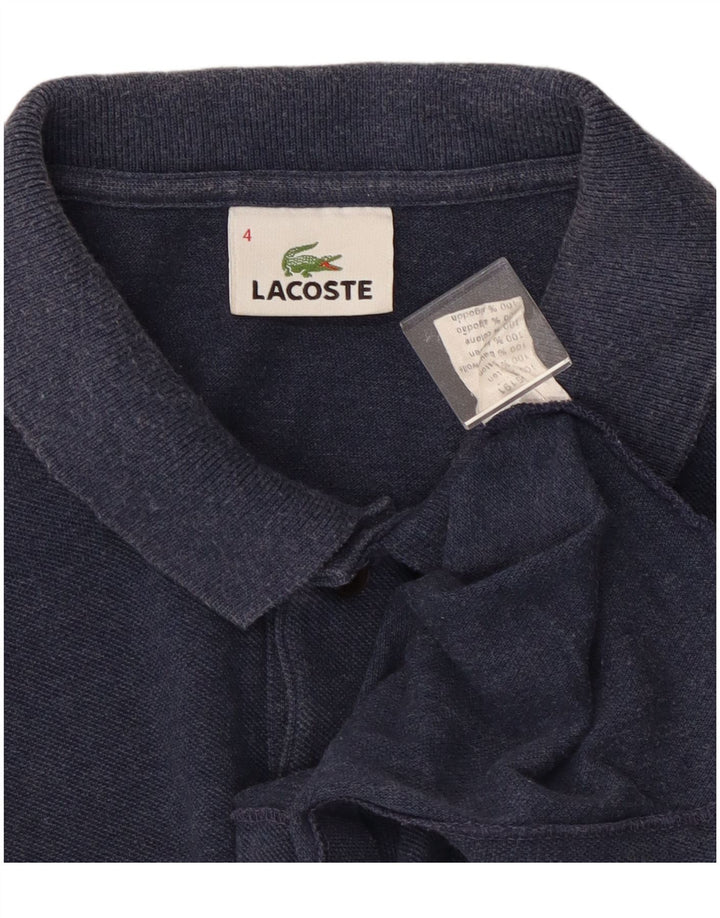 Lacoste Mens Polo Shirt Size 4 Medium Navy Blue Cotton