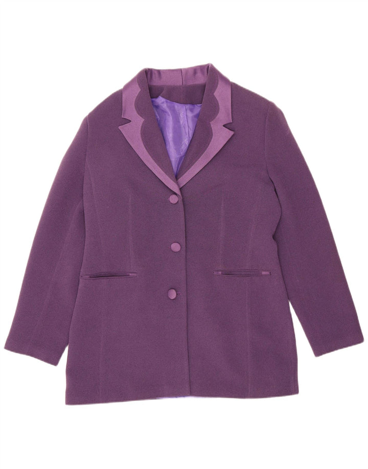 Vintage Womens 3 Button Blazer Jacket UK 12 Medium Purple