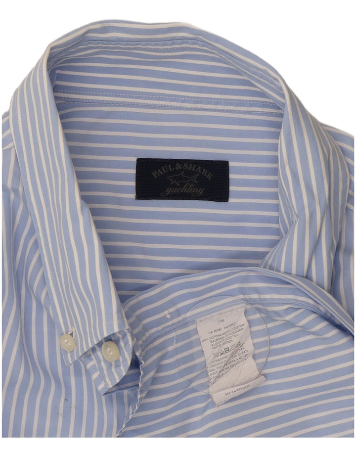 Paul & Shark Mens Shirt 2XL Blue Striped Cotton
