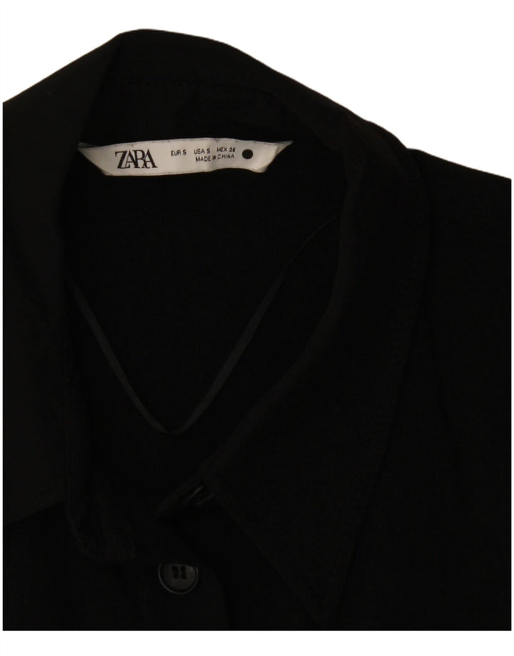 Zara Womens Maxi Shirt Dress UK 10 Small Black