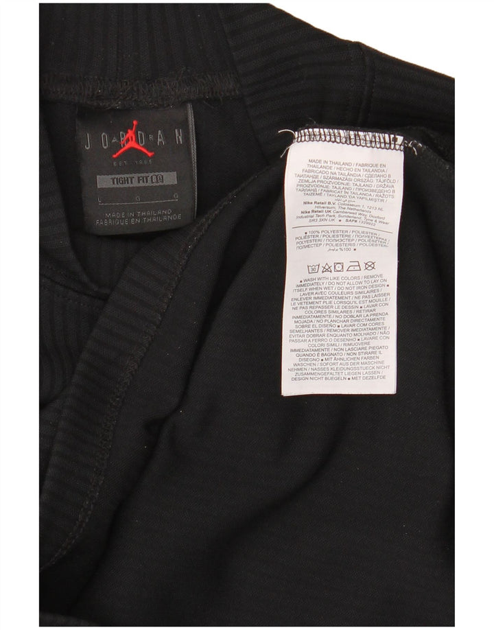 Jordan Womens Tight Fit Top Long Sleeve UK 16 Large Black Polyester