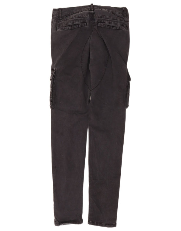 Zara Mens Slim Cargo Trousers EU 38 Small W30 L30 Grey Cotton
