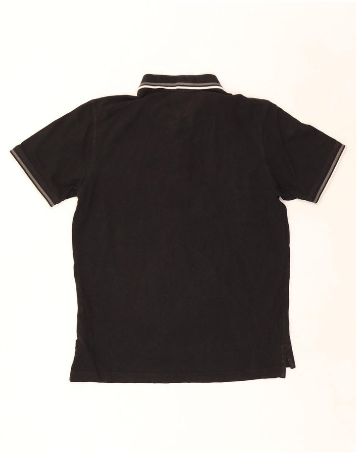 Pierre Cardin Mens Regular Fit Polo Shirt Medium Black Striped Cotton