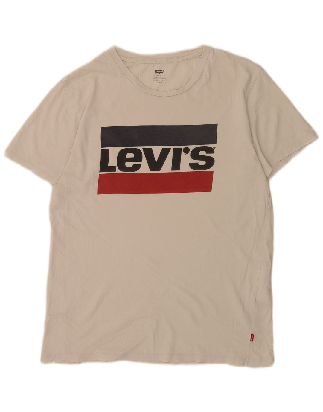 Levi's Mens Graphic T-Shirt Top Medium White Colourblock Cotton