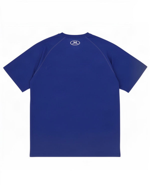 Under Armour Mens Heat Gear T-Shirt Top XL Blue Polyester