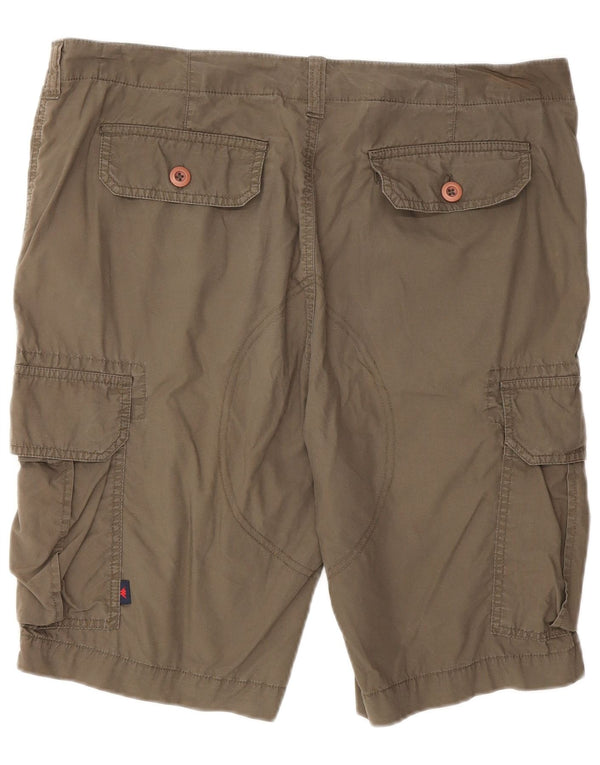 Kappa Mens Cargo Shorts IT 50 Large W36  Khaki Cotton