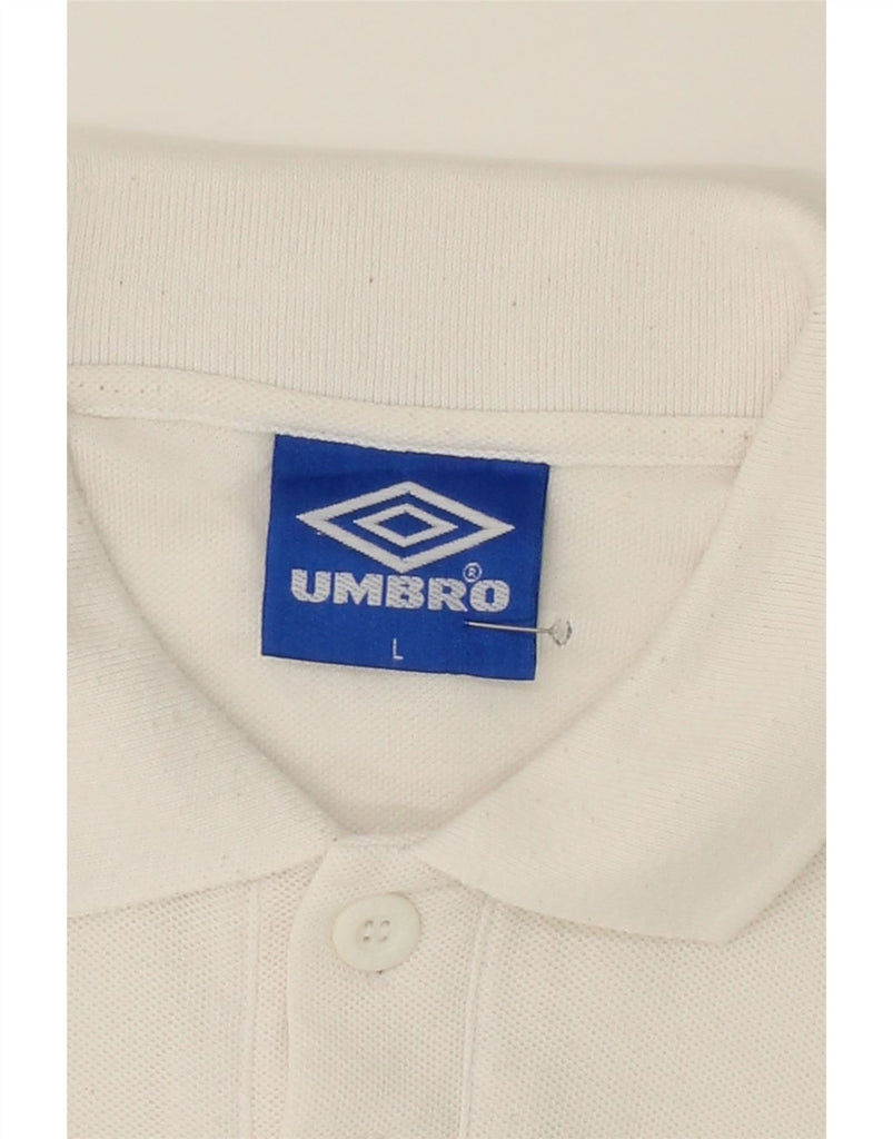 UMBRO Mens Polo Shirt Large White Vintage Umbro and Second-Hand Umbro from Messina Hembry 
