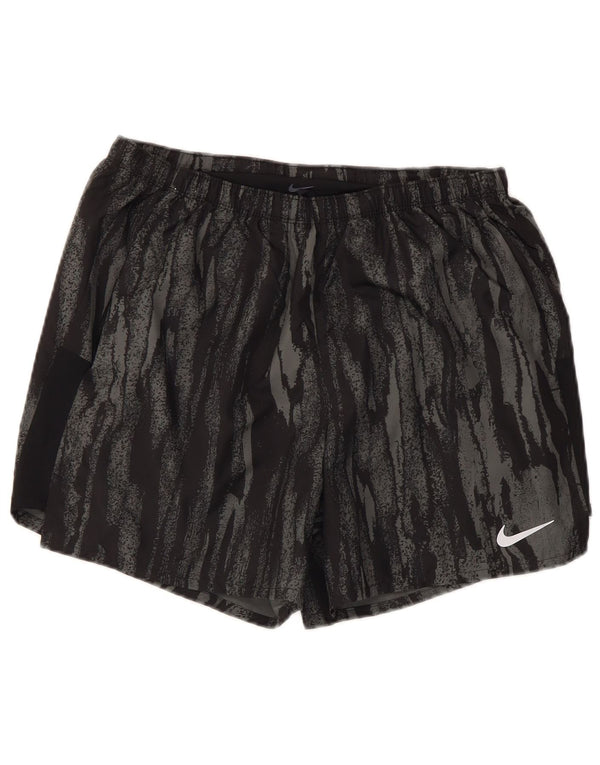 Nike Mens Dri Fit Abstract Pattern Sport Shorts Medium Black Polyester