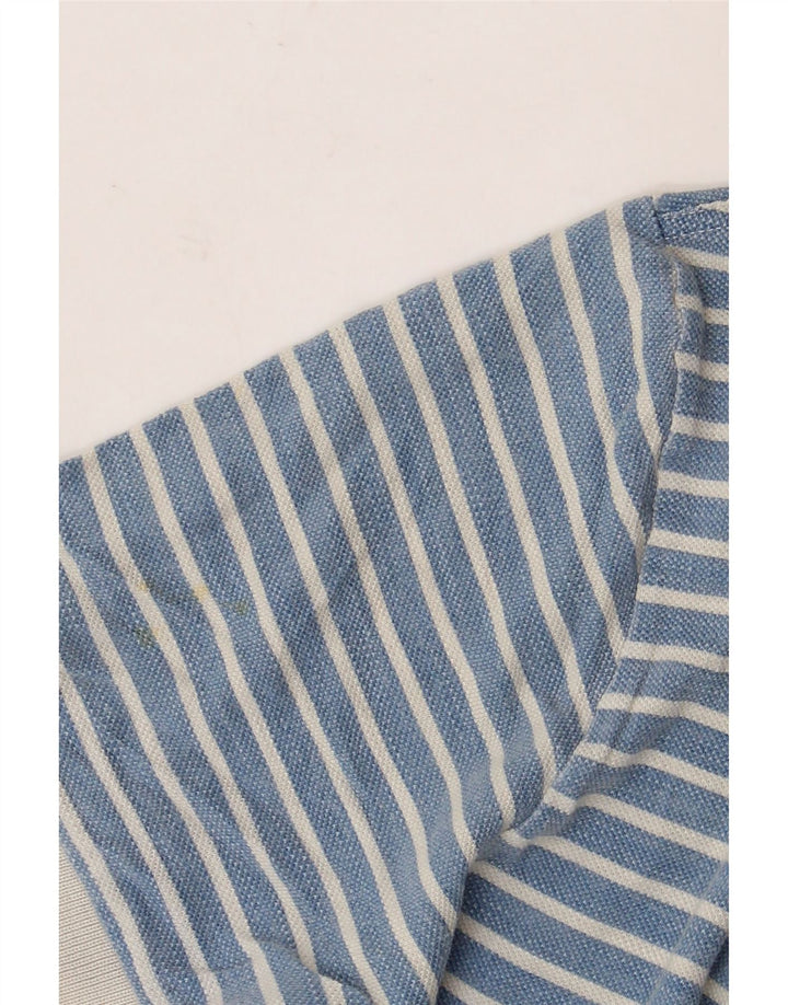 Fred Perry Mens Polo Shirt Medium Blue Striped Cotton