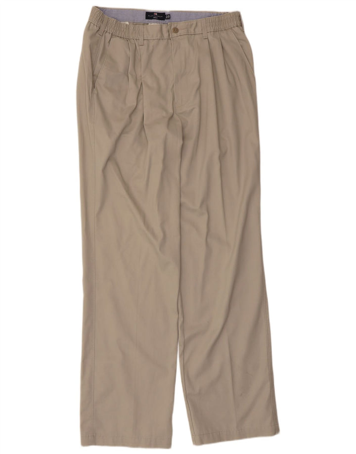 Marks & Spencer Mens Blue Harbour Pegged Chino Trousers W36 L33 Beige