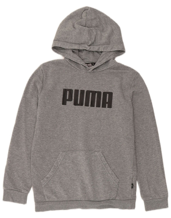 Puma Boys Graphic Hoodie Jumper 11-12 Years  Grey Cotton