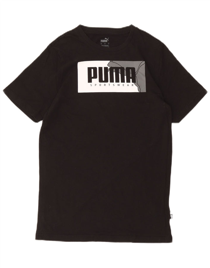 PUMA Mens Graphic T-Shirt Top Small Black Cotton