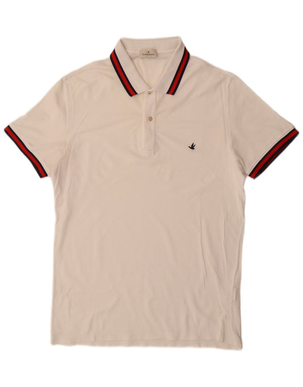 Brooksfield Mens Polo Shirt IT 52 Large White Cotton