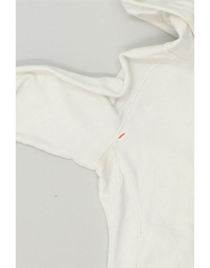 NIKE Womens Zip Hoodie Sweater UK 10/12 Medium White Cotton | Vintage Nike | Thrift | Second-Hand Nike | Used Clothing | Messina Hembry 
