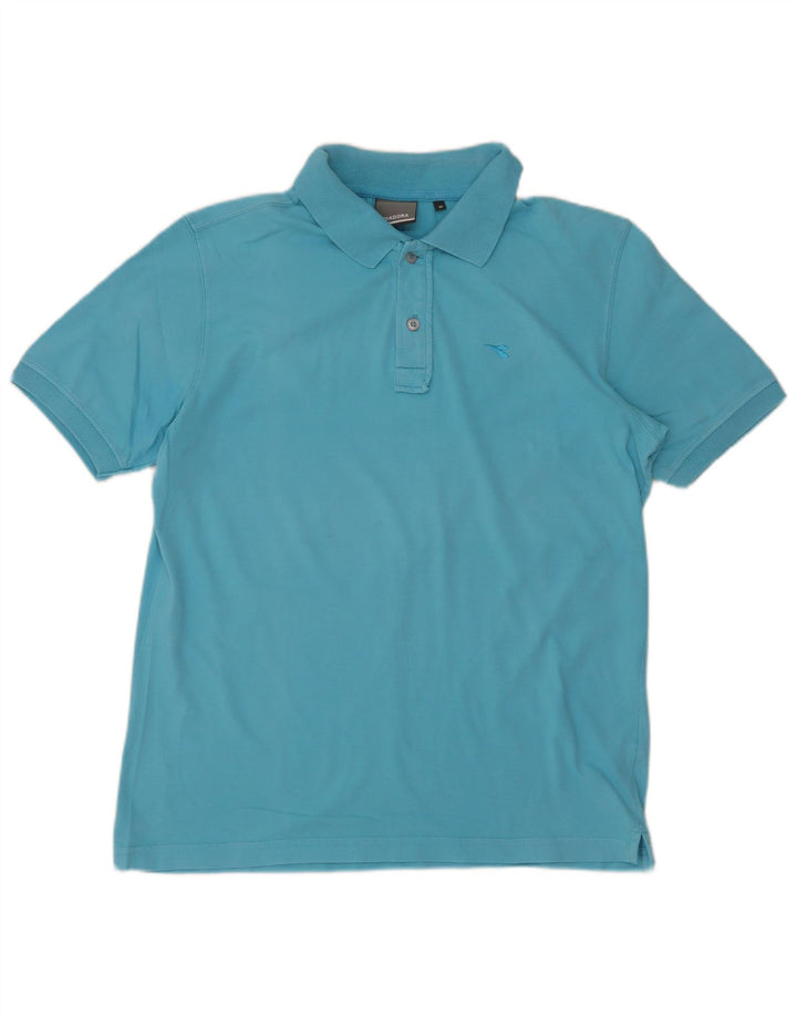 Diadora Mens Polo Shirt Medium Blue Cotton