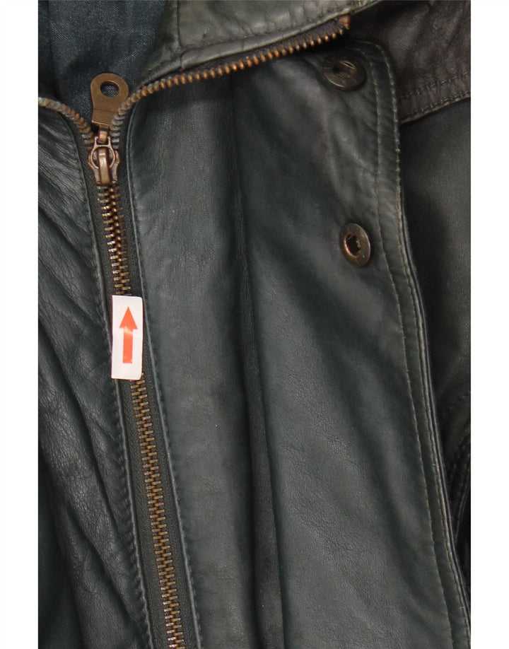 Vintage Mens Leather Jacket UK 40 Large Green