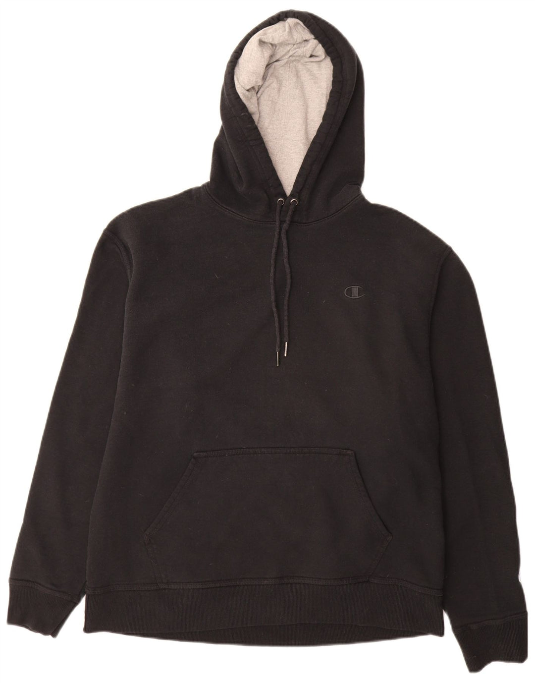 Champion Mens Hoodie Jumper Large Black Cotton