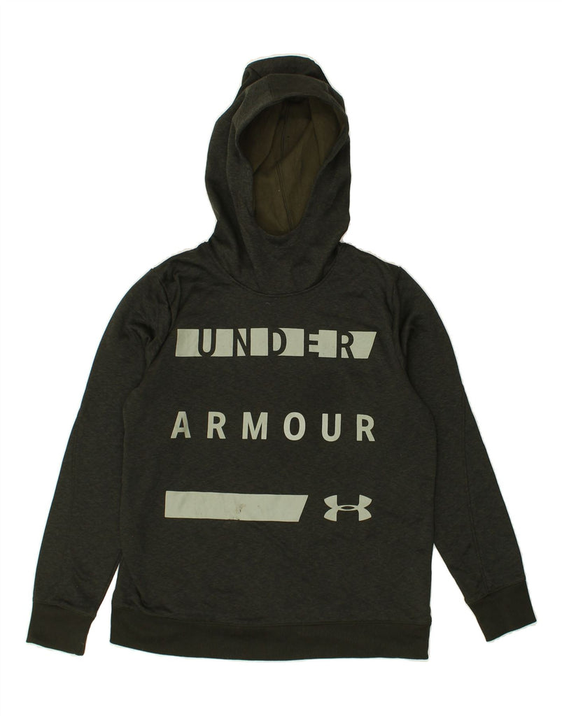 UNDER ARMOUR Womens Cold Gear Graphic Hoodie Jumper UK 14 Medium Green | Vintage Under Armour | Thrift | Second-Hand Under Armour | Used Clothing | Messina Hembry 
