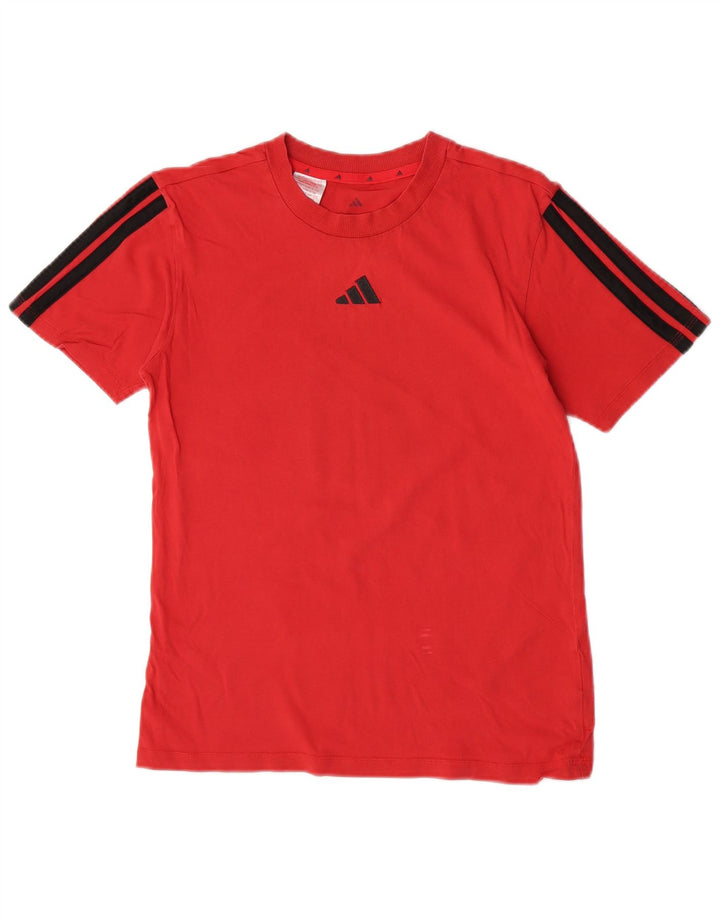 Adidas Boys T-Shirt Top 13-14 Years Red Cotton