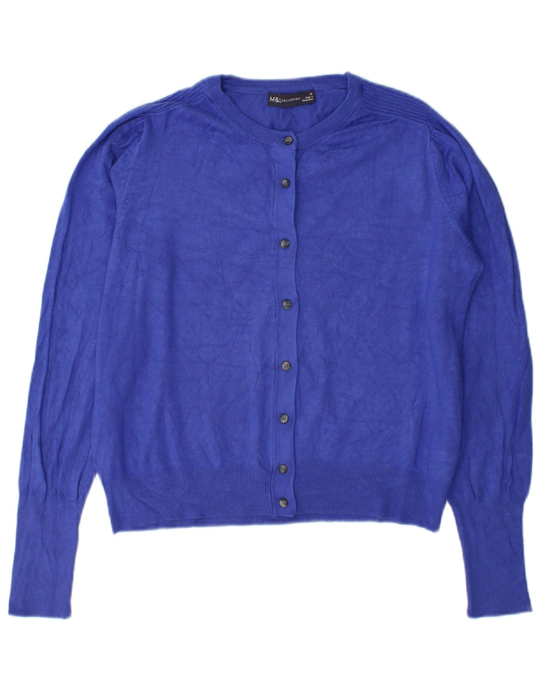 Marks & Spencer Womens Cardigan Sweater UK 12 Medium Blue Viscose