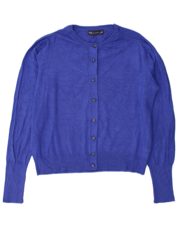 Marks & Spencer Womens Cardigan Sweater UK 12 Medium Blue Viscose