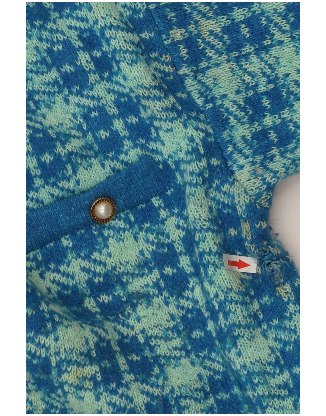 Zara Womens Oversized Cardigan Sweater UK 10 Small Blue Houndstooth Cotton