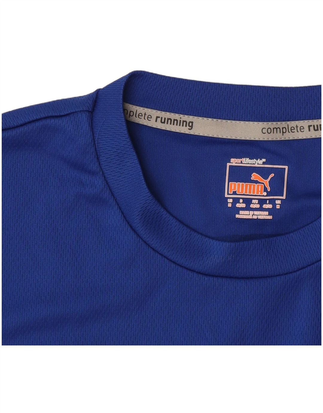 Puma Mens Running T-Shirt Top Medium Blue Colourblock