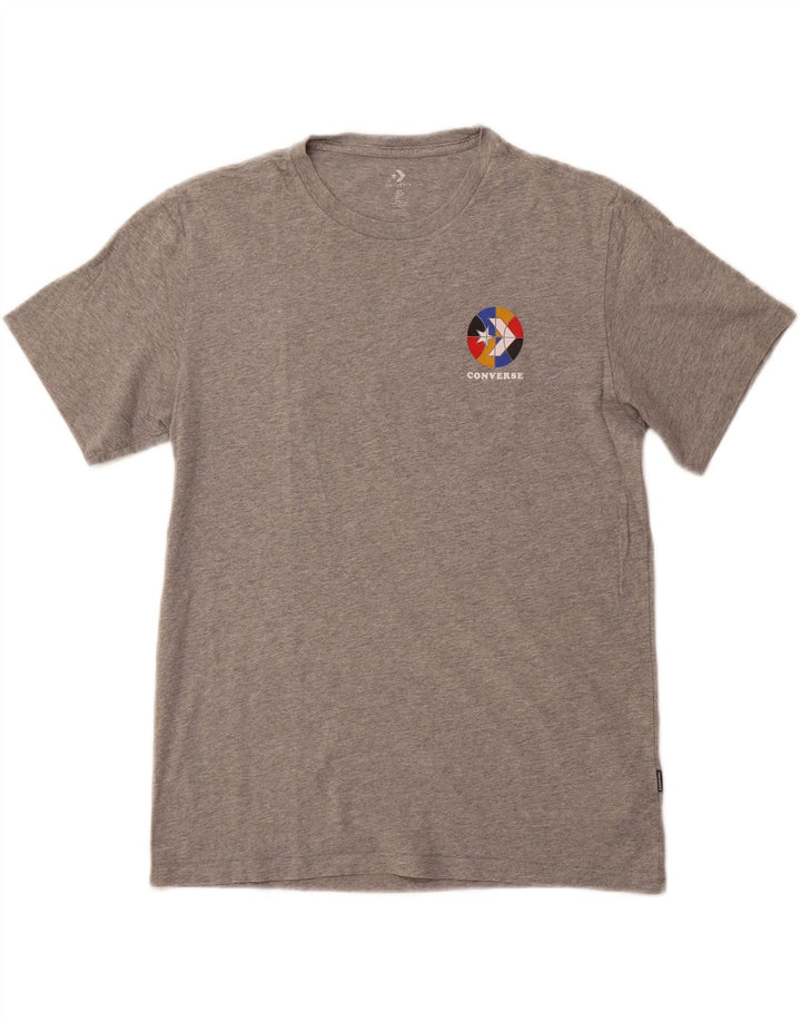 CONVERSE Mens Graphic T-Shirt Top Medium Grey Flecked Cotton