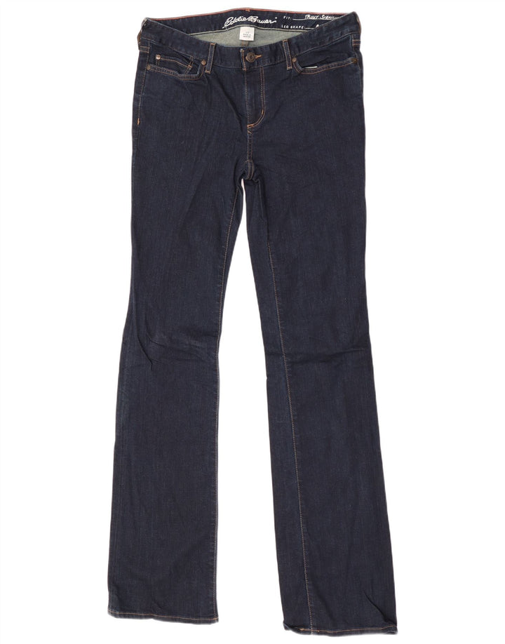 Eddie Bauer Womens Straight Bootcut Jeans US 10 Large W32 L36 Blue Cotton