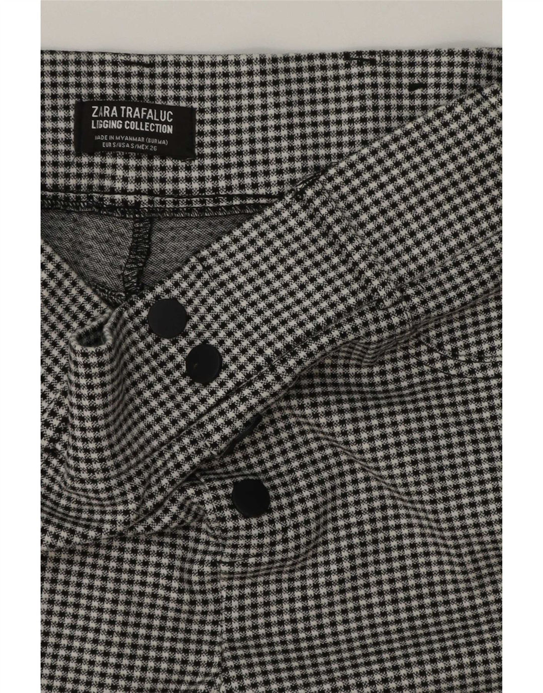 Zara Womens Trafaluc Leggings UK 8 Small Black Gingham