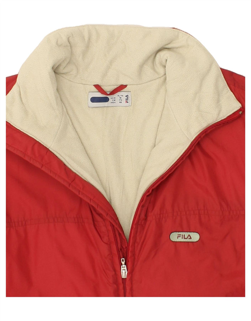 FILA Boys Windbreaker Jacket 15-16 Years XL Red Polyester Vintage Fila and Second-Hand Fila from Messina Hembry 