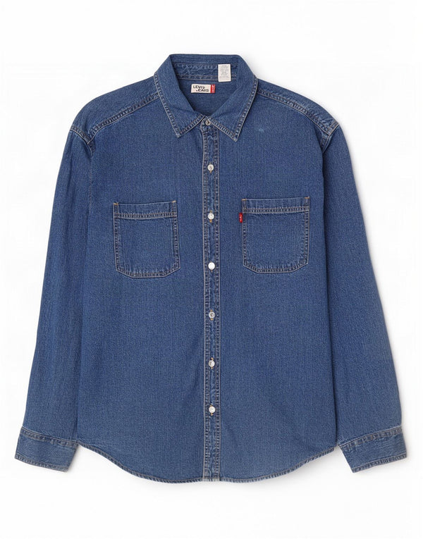 Levi's Mens Denim Shirt Large Blue Cotton