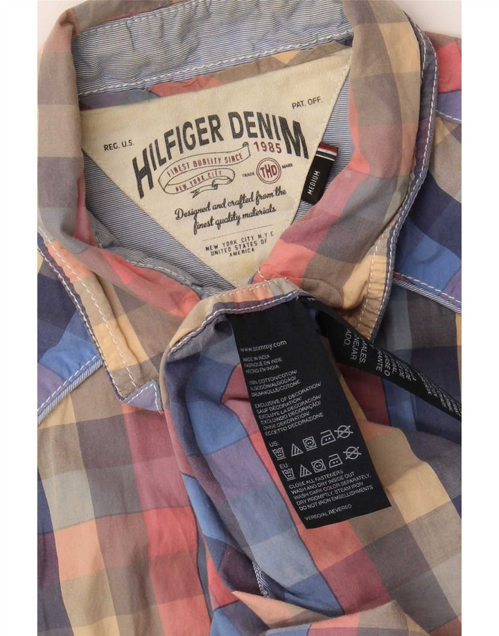 Tommy Hilfiger Mens Graphic Short Sleeve Shirt Medium Multicoloured Check