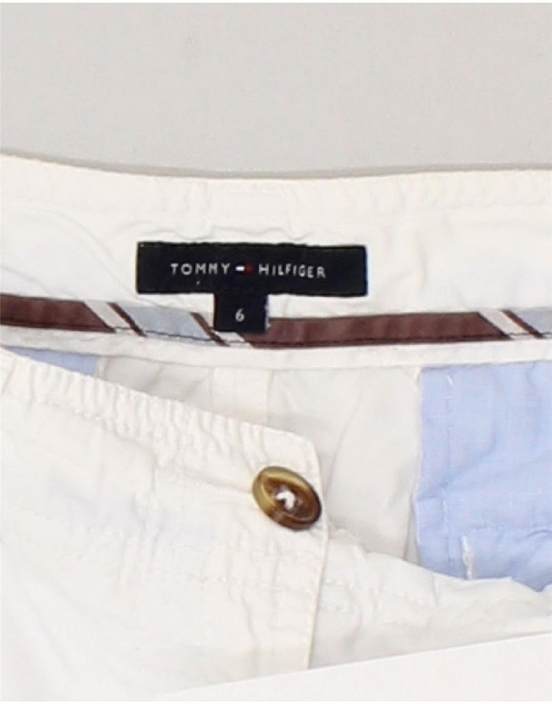 TOMMY HILFIGER Womens Bermuda Shorts US 6 Medium W28 White Cotton | Vintage Tommy Hilfiger | Thrift | Second-Hand Tommy Hilfiger | Used Clothing | Messina Hembry 