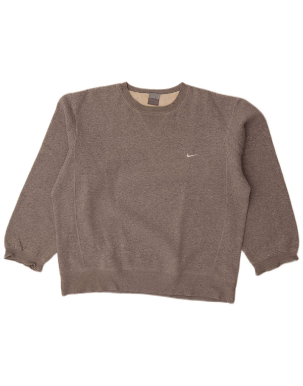 Nike Mens Sweatshirt Jumper UK 42/44 Large Grey Flecked